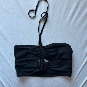 Old Navy Size S Cropped Cutout Halter Black Bikini Swim Top